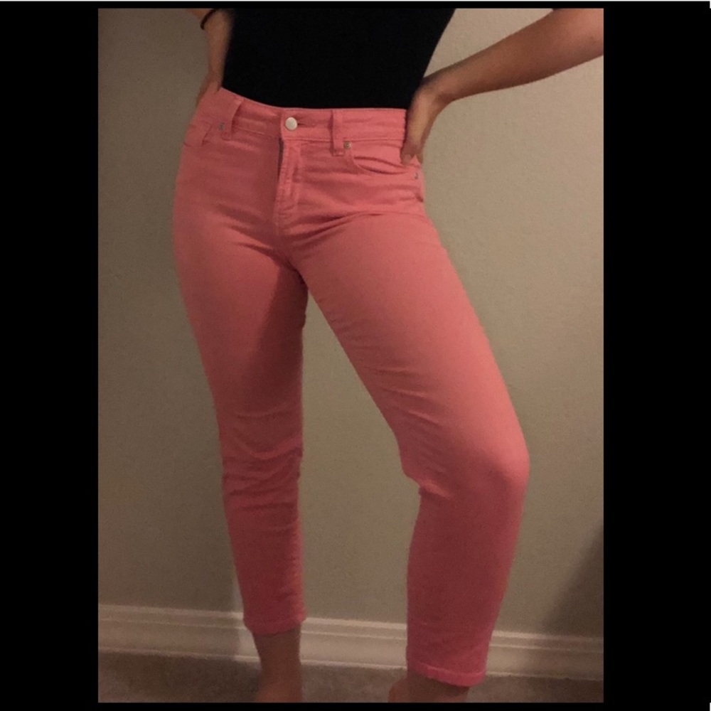 High waisted pink capri jeans - Picture 1 of 3